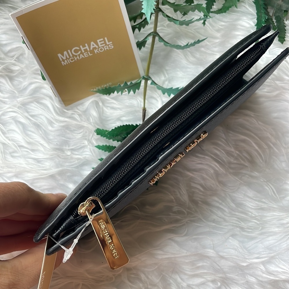 Brand New Michael Kors Genuine Leather Black Large Top Zip Continental Wallet - Picture 5 of 14
